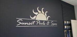 Lobby sign for pool company - Sign Artist