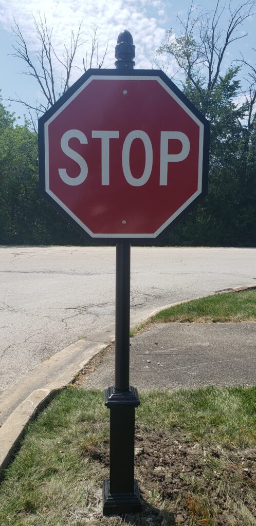 close up customized stop sign